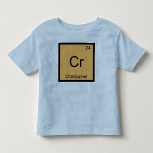 Camiseta Infantil Christopher Nome Química Elemento Tabela Periódica