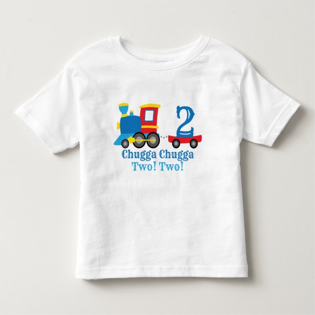 Camiseta Infantil Chugga Chugga Dois Dois Comboios Aniversário (Frente)