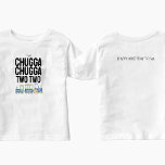 Camiseta Infantil Chugga Chugga Dois | Kid Birthday T-Shirt/Back<br><div class="desc">Certifique-se de que o seu Convidado de Honra fica no seu grande dia 🤩 Disponível em vários tamanhos,  estilos de materiais!</div>