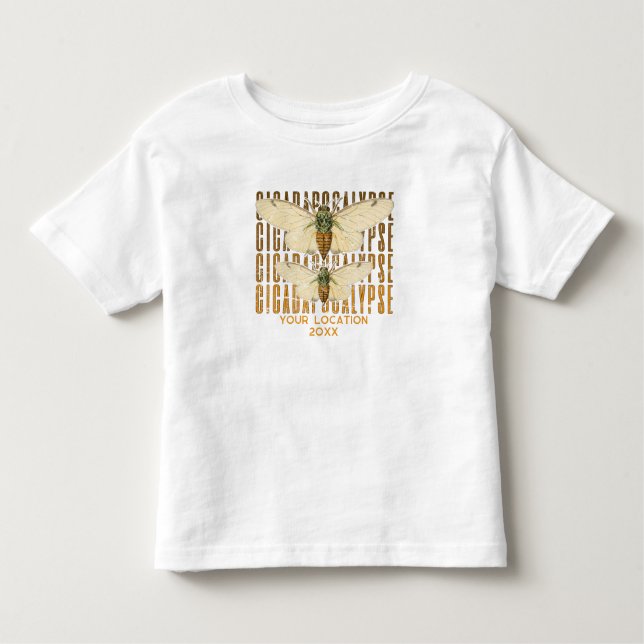 Camiseta Infantil Cicada Cicadapocalypse 2024 Localização Personaliz (Frente)