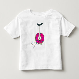 Camiseta Infantil Ciclo de Roda de Rosquinha rosa com borrifações 