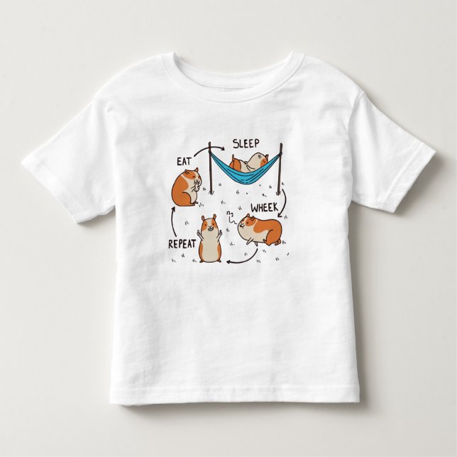 Camiseta Infantil Ciclo de vida de um Porco-guineense (Frente)