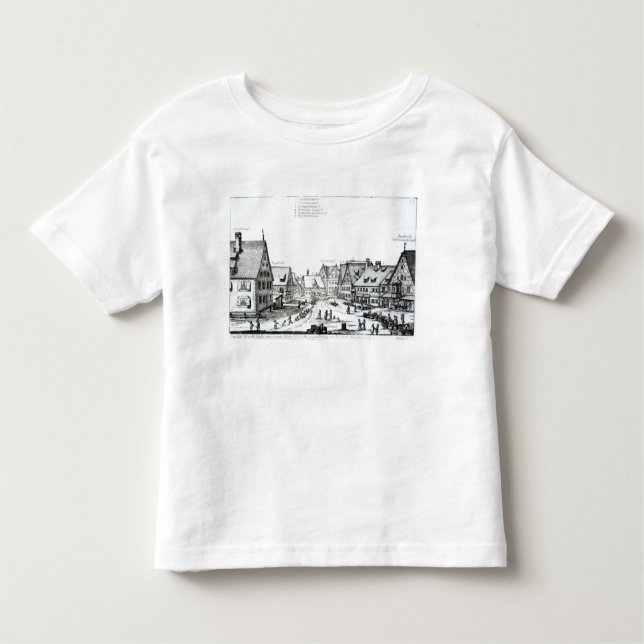 Camiseta Infantil Cidade alemão do mercado, 1704 (Frente)