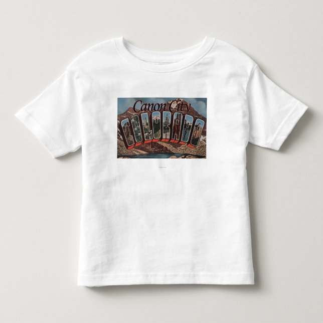 Camiseta Infantil Cidade de Canon, Colorado - grandes cenas da letra (Frente)