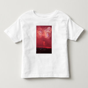Camiseta Infantil Cidade de Quebec, Quebec, Canadá. Fogos de artifíc