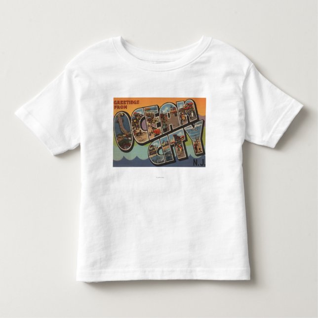 Camiseta Infantil Cidade do oceano, New-jersey - grandes cenas da (Frente)
