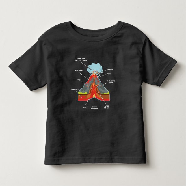 Camiseta Infantil Cientista do Volcano Lover Magma Lava (Frente)