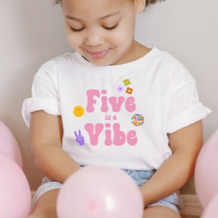 Camiseta Infantil Cinco É Um Clima Retro Anos 70 5º Quinto Aniversár