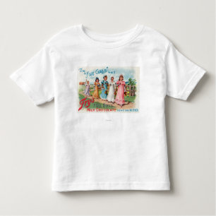 Camiseta Infantil Cinco meninas querem o chocolate de leite dos