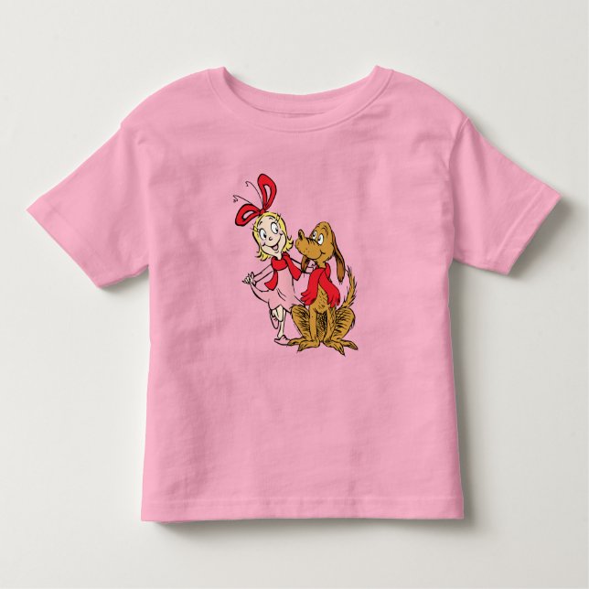 Camiseta Infantil Cindy Lou Quem e Max, o Cão (Frente)