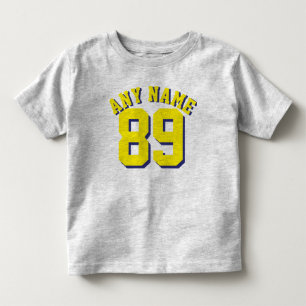 Camiseta Infantil Cinza e Todler Amarelo   Design de Sports Jersey