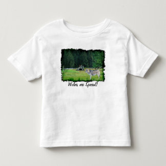Camiseta Infantil Cinza Wolf & Alaskan Forest Wildlife Art T-Shirt