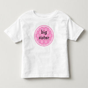 Camiseta Infantil Círculo de Bolinhas Rosa da Irmã Grande