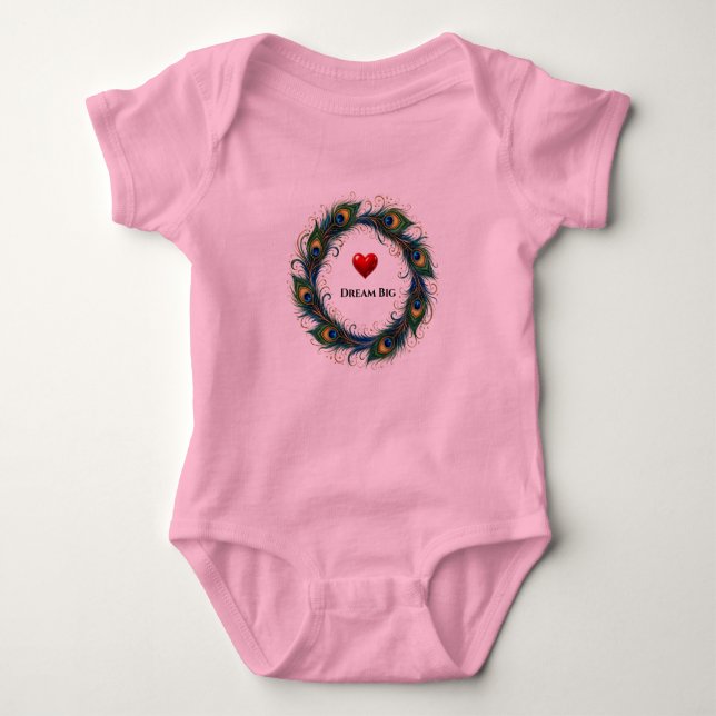 Camiseta Infantil Círculo de Pena de Pavão Sonhe G (Frente)
