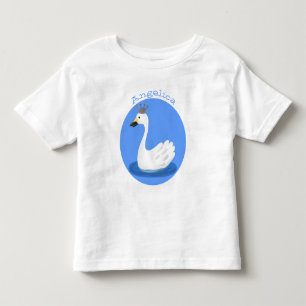 Camiseta Infantil Cisne branco-branco com desenho animado