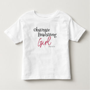Camiseta Infantil Citação da Garota Obstinada de Jane Austen