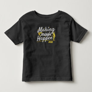 Camiseta Infantil Citação de Ginástica Feminina Fazendo Magia Aconte