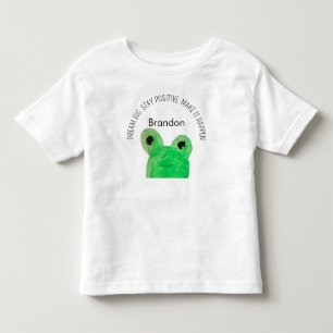 Camiseta Infantil Citação de inspiração do sapo Cute Personalizado