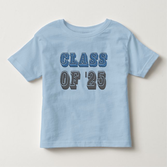 Camiseta Infantil Classe azul e cinzenta de 2025 (Frente)