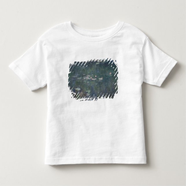 Camiseta Infantil Claude Monet | Waterlilies: Reflexões verdes (Frente)