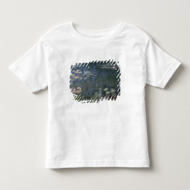 Camiseta Infantil Claude Monet | Waterlilies: Reflexões verdes (Frente)