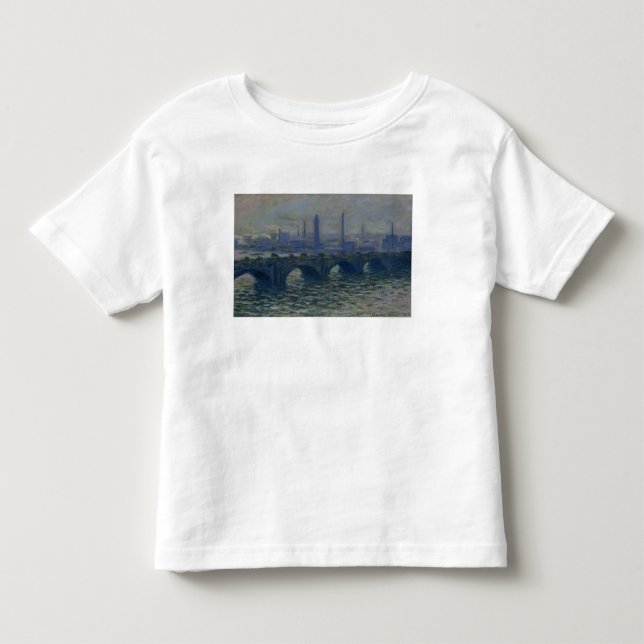 Camiseta Infantil Claude Monet | Waterloo Ponte, 1902 (Frente)