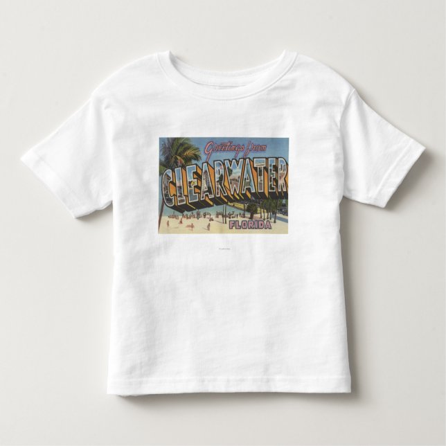 Camiseta Infantil Clearwater, Florida - grandes cenas 2 da letra (Frente)