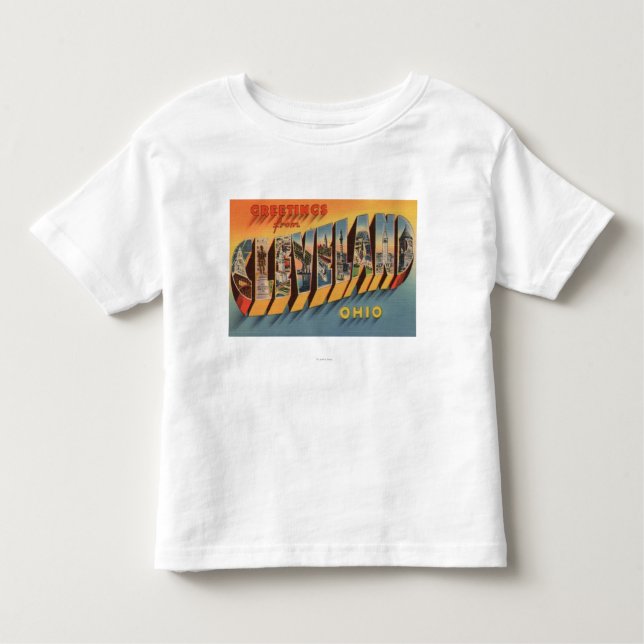 Camiseta Infantil Cleveland, Ohio - grandes cenas 2 da letra (Frente)