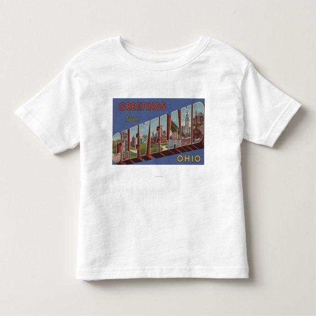Camiseta Infantil Cleveland, Ohio - grandes cenas 3 da letra (Frente)