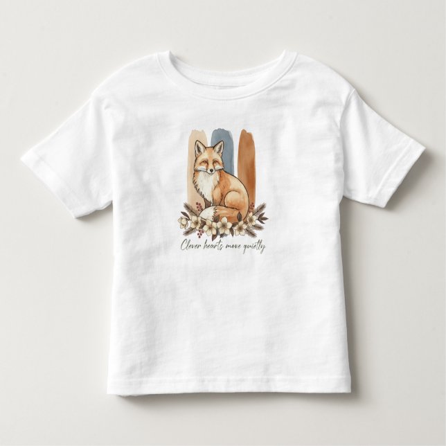 Camiseta Infantil Clever Fox Quote Watercolor Art (Frente)