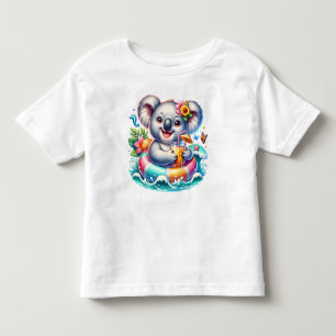 Camiseta Infantil Clipart de Sublimação de Coala de Verão