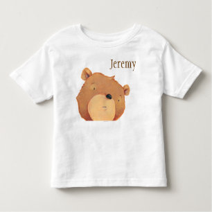 Camiseta Infantil Close up do urso de Brown grande