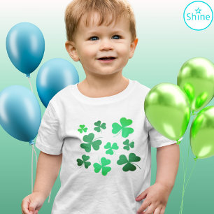Camiseta Infantil Clover Shamrock Dia de São Patrício verde irland