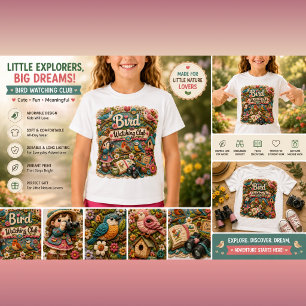 Camiseta Infantil Clube de Observação de Pássaros 
