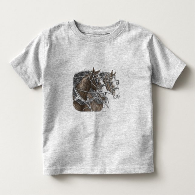 Camiseta Infantil Clydesdale Draft Horse Team (Frente)