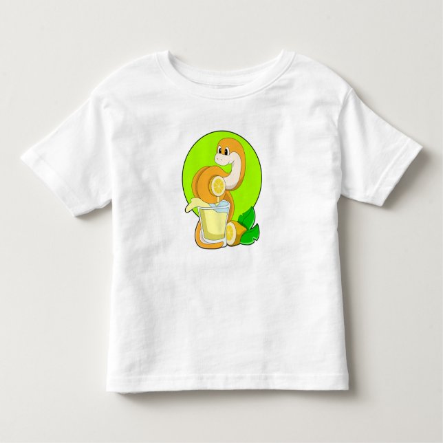 Camiseta Infantil Cobra com copo de sumo de limão (Frente)