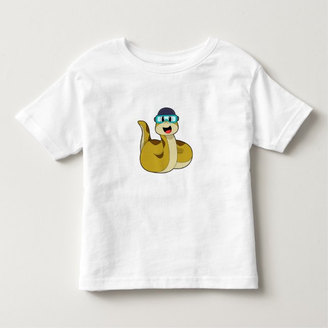 Camiseta Infantil Cobra com óculos de natação (Frente)