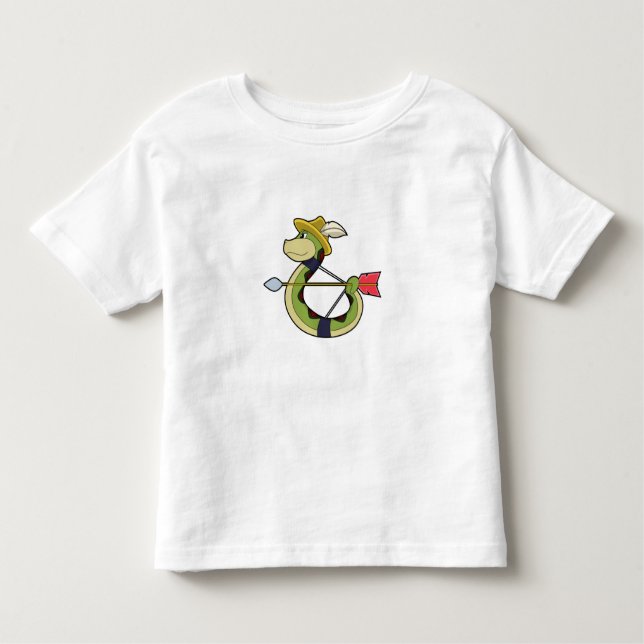 Camiseta Infantil Cobra como Arqueiro com Arco e Seta (Frente)