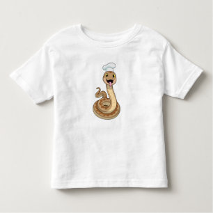 Camiseta Infantil Cobra como cozinhar com chapéu de chef