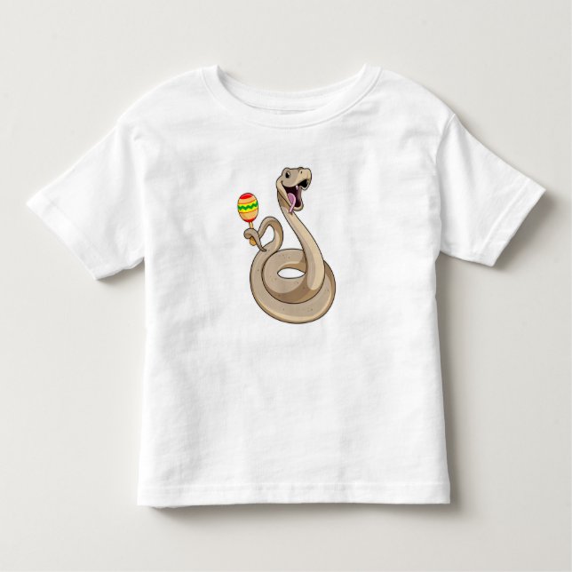 Camiseta Infantil Cobra como músico com Maracas (Frente)