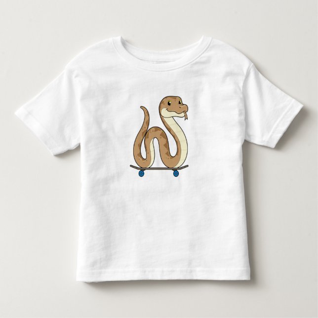 Camiseta Infantil Cobra como Patinador com skate (Frente)