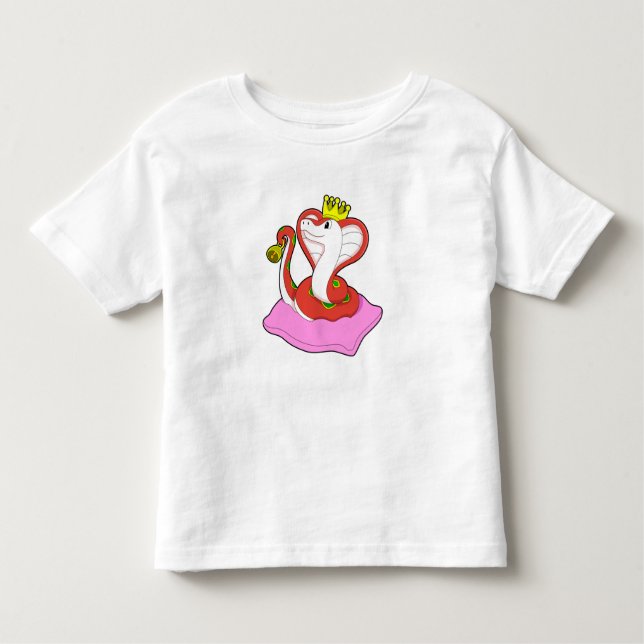 Camiseta Infantil Cobra como Rei com Coroa (Frente)