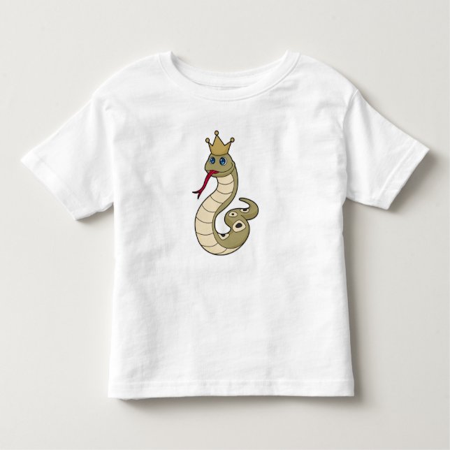 Camiseta Infantil Cobra como Rei com Coroa (Frente)