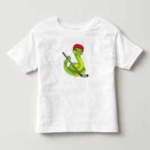 Camiseta Infantil Cobra de hóquei no gelo com bastão de hóquei no ge
