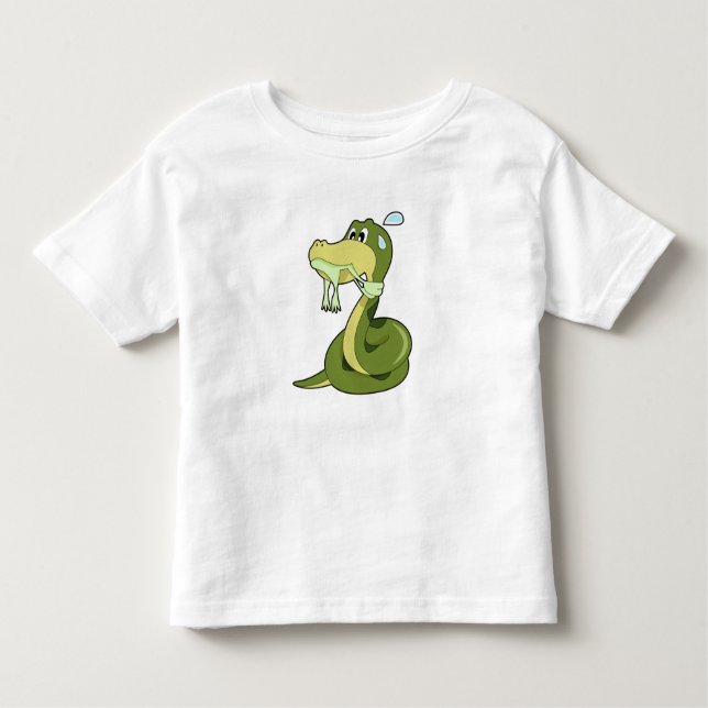 Camiseta Infantil Cobra engraçado (Frente)