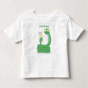 Camiseta Infantil Cobra verde engraçado com desenhos de maraca