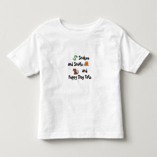 Camiseta Infantil cobras e caracóis e caudas de cachorros...