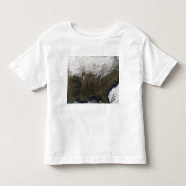 Camiseta Infantil Cobrir de neve sobre os Estados Unidos (Frente)