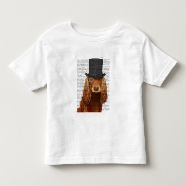 Camiseta Infantil Cocker Spaniel, Formal Hound e Chapéu (Frente)