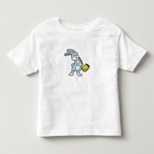Camiseta Infantil Coelhinha em Música com Saxofone